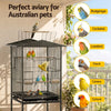 i.Pet 136cm Open Top Bird Cage Aviary with Stand & Wheels – Black