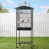 i.Pet 136cm Open Top Bird Cage Aviary with Stand & Wheels – Black