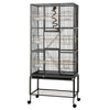 i.Pet 176cm 3-Tier Large Bird Cage Aviary with Ladder & Wheels – Black