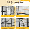 i.Pet 176cm 3-Tier Large Bird Cage Aviary with Ladder & Wheels – Black