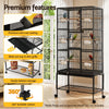 i.Pet 176cm 3-Tier Large Bird Cage Aviary with Ladder & Wheels – Black