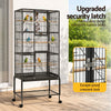 i.Pet 176cm 3-Tier Large Bird Cage Aviary with Ladder & Wheels – Black