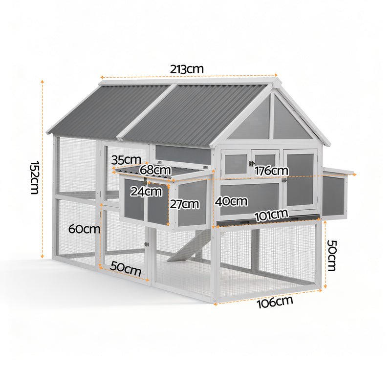 i.Pet Outdoor Chicken Coop & Rabbit Hutch with Run