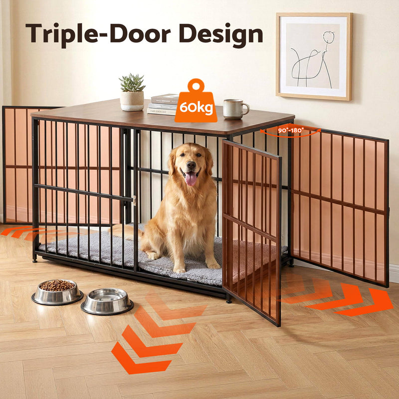 i.Pet XL Wooden Dog Crate Furniture 107cm Black