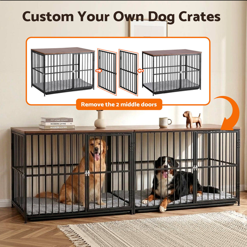 i.Pet XL Wooden Dog Crate Furniture 107cm Black
