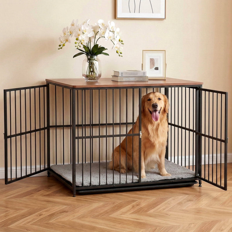 i.Pet XL Wooden Dog Crate Furniture 107cm Black