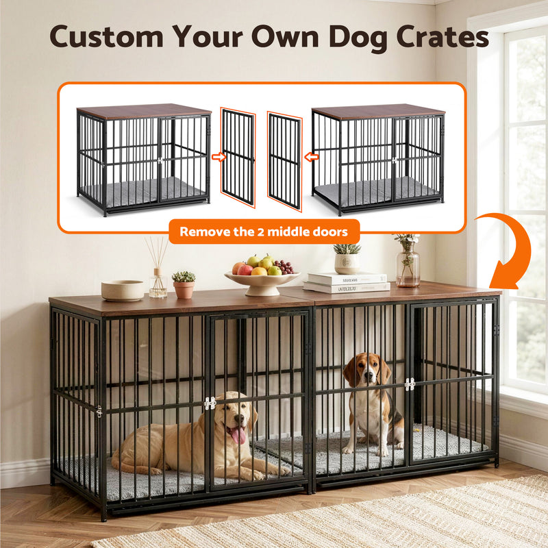 i.Pet Large Wooden Dog Crate Furniture 93cm Black