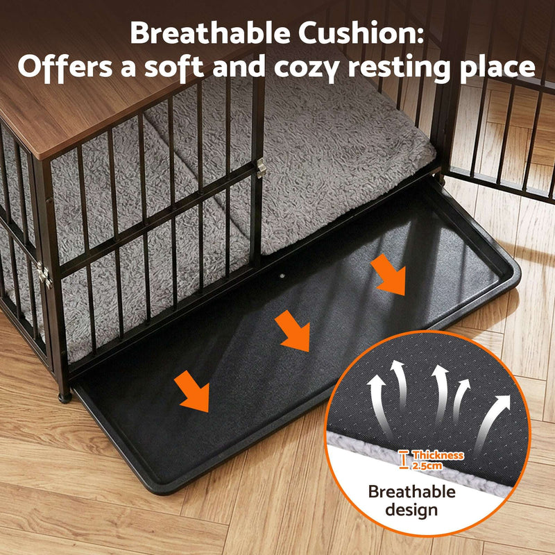 i.Pet Large Wooden Dog Crate Furniture 93cm Black