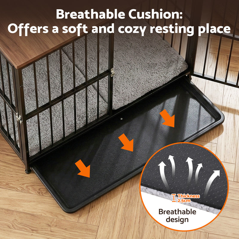 i.Pet Large Wooden Dog Crate Furniture 93cm Black