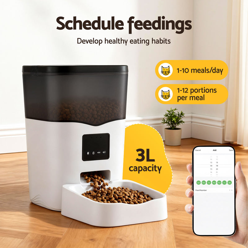 i.Pet Automatic Pet Feeder WiFi 3L Smart Food Dispenser