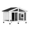 i.Pet Large Wooden Dog Kennel House – Indoor & Outdoor Pet Cabin
