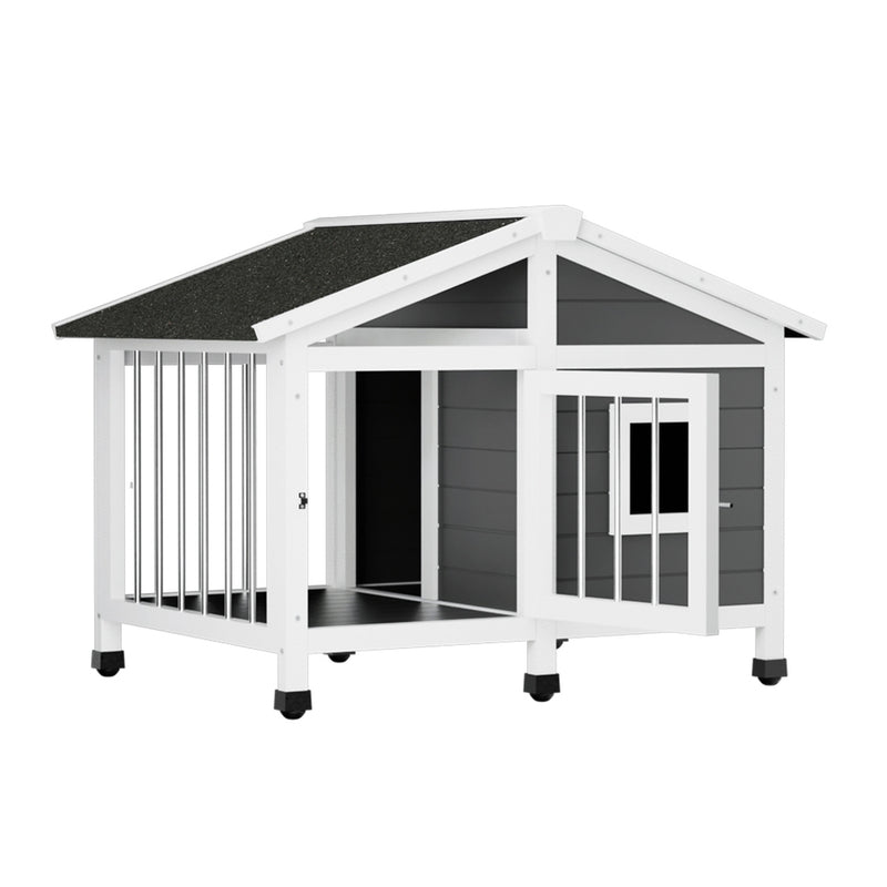 i.Pet Large Wooden Dog Kennel House – Indoor & Outdoor Pet Cabin