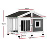 i.Pet Large Wooden Dog Kennel House – Indoor & Outdoor Pet Cabin