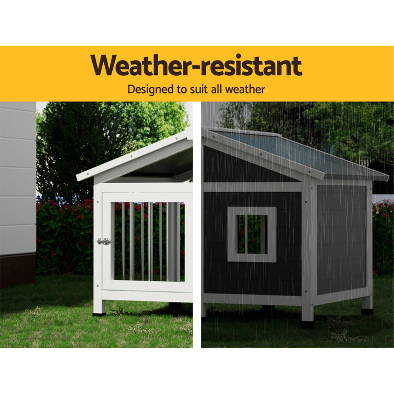i.Pet Large Wooden Dog Kennel House – Indoor & Outdoor Pet Cabin
