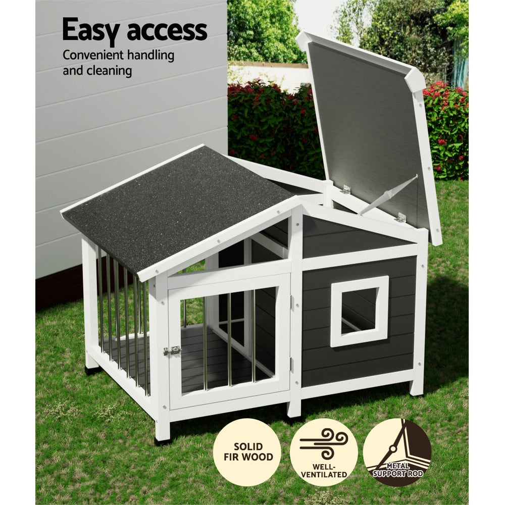 i.Pet Large Wooden Dog Kennel House – Indoor & Outdoor Pet Cabin