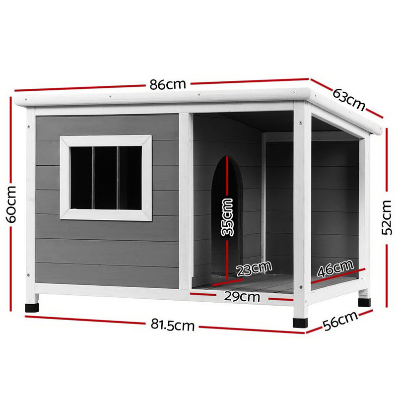 i.Pet Large Wooden Dog Kennel House – Log Style
