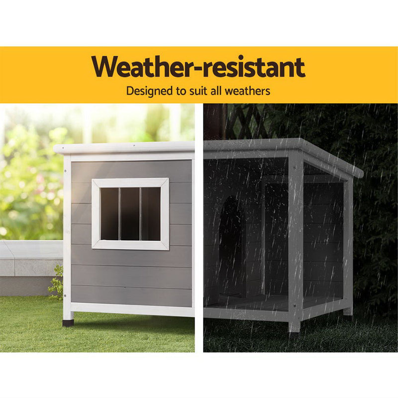 i.Pet Large Wooden Dog Kennel House – Log Style