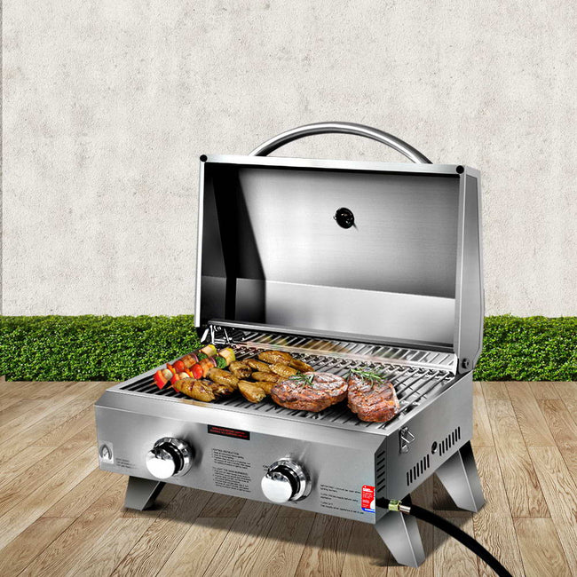 Grillz Portable 2-Burner Gas BBQ Grill