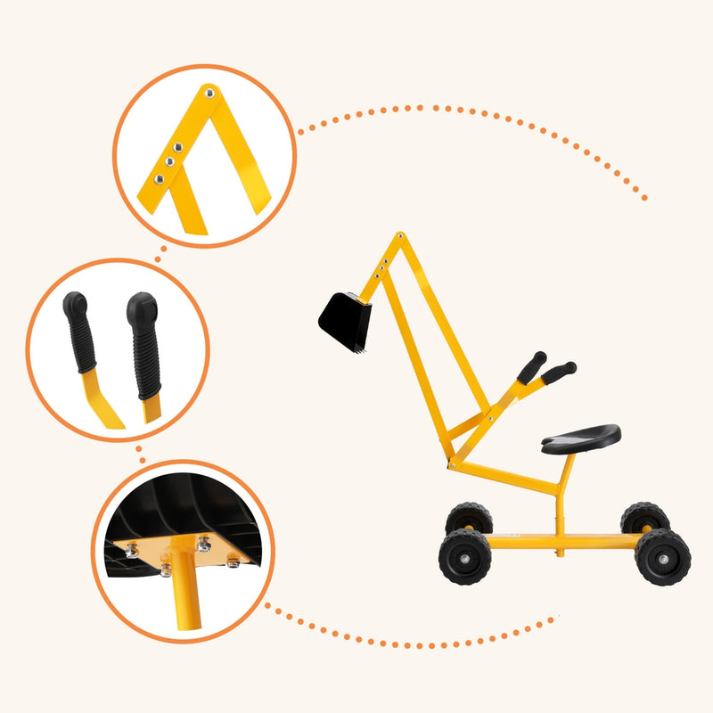 Keezi Kids Ride-On Digger Bulldozer – Yellow