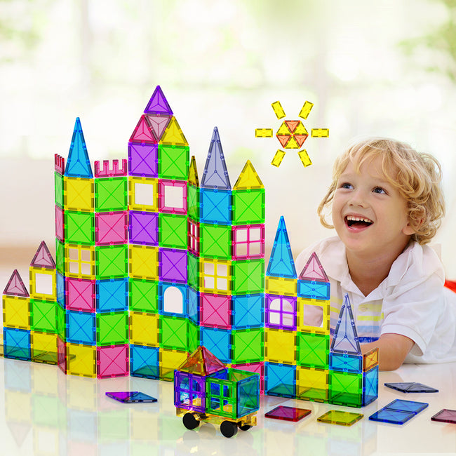 Keezi 60pc Kids Magnetic Tiles Building Set