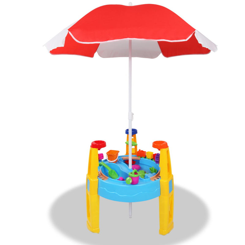 Keezi Kids Sand & Water Play Table with Umbrella