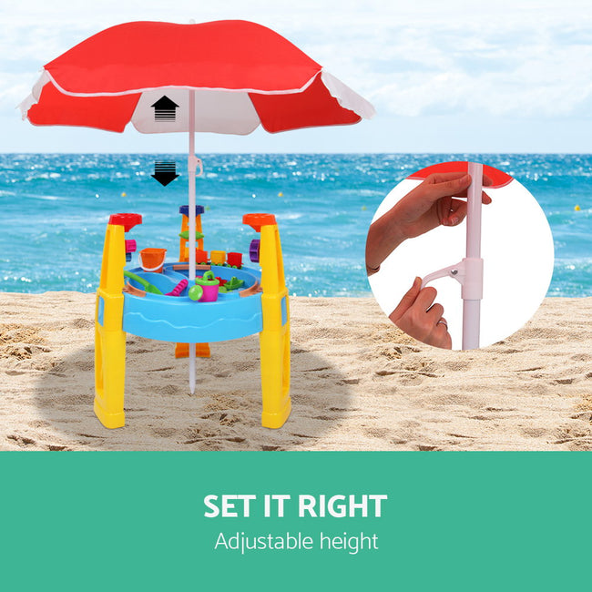 Keezi Kids Sand & Water Play Table with Umbrella