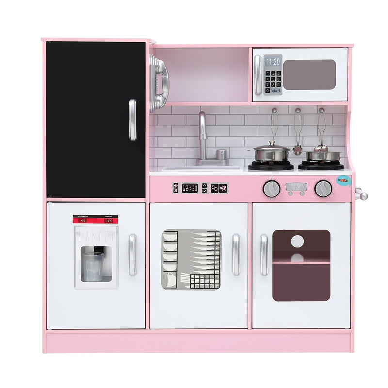 Keezi Wooden Pretend Kitchen Play Set 80cm Pink