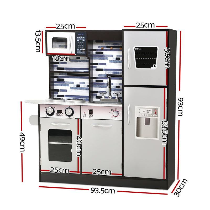 Keezi Wooden Pretend Kitchen with Oven & Fridge