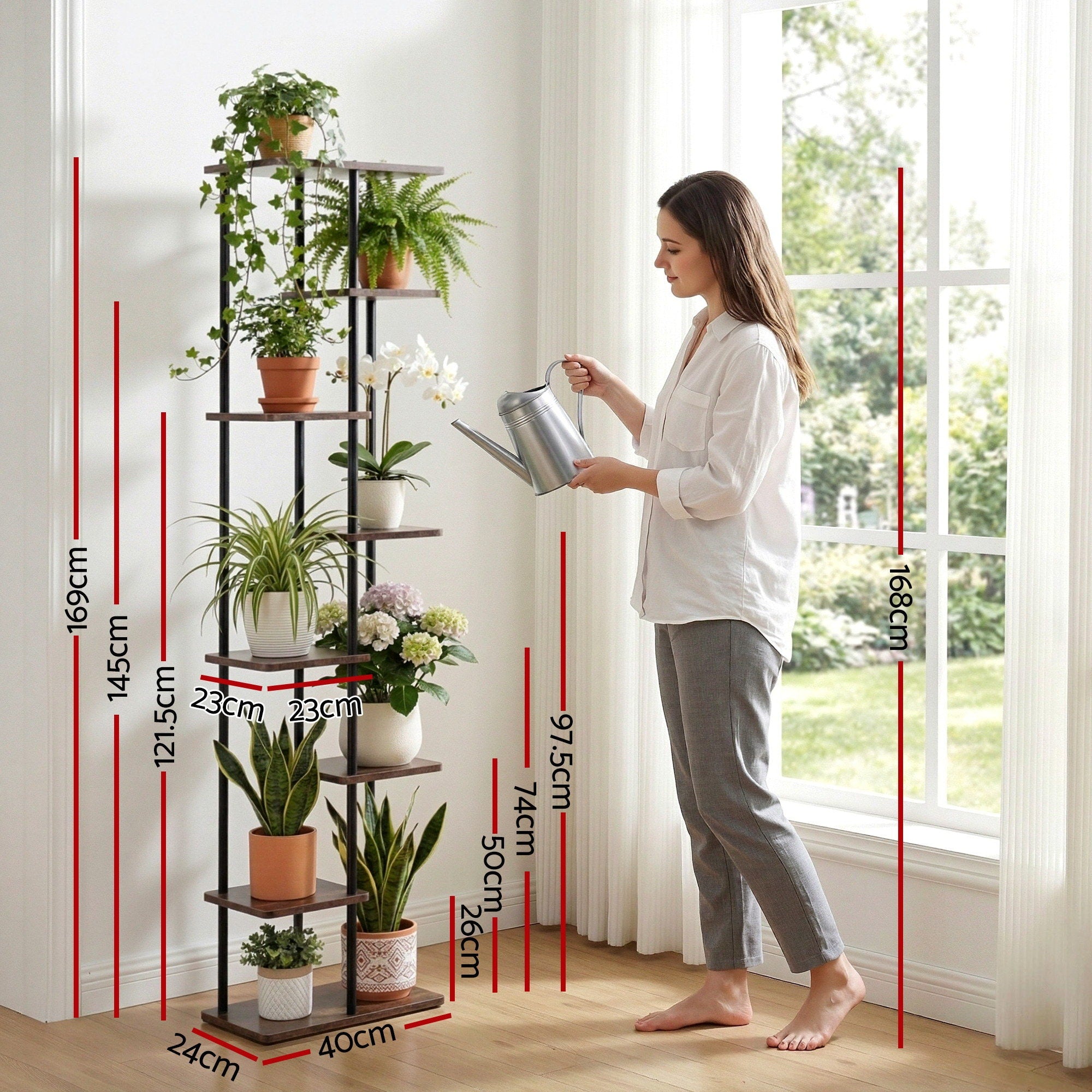 Artiss 8-Tier Plant Stand Metal Flower Pot Shelf
