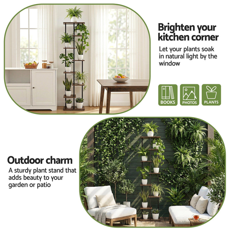 Artiss 8-Tier Plant Stand Metal Flower Pot Shelf