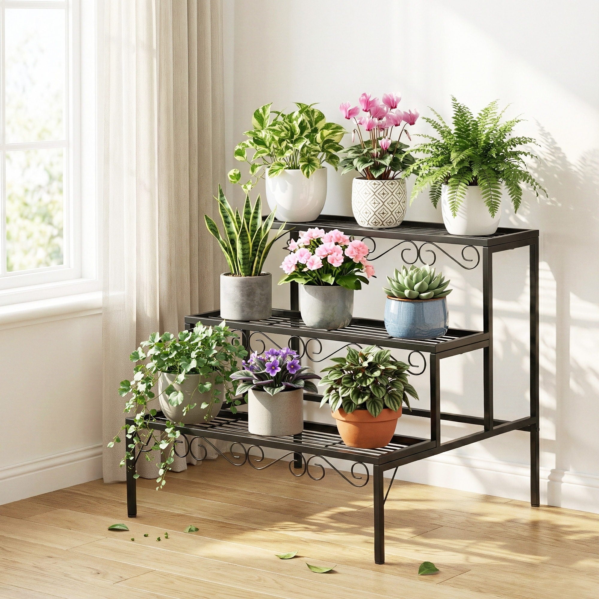 Artiss Metal Corner Plant Shelf – 3 Tiers