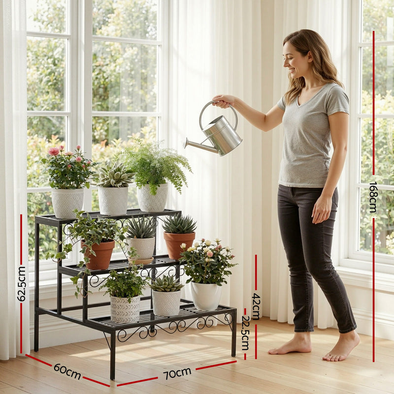 Artiss Metal Corner Plant Shelf – 3 Tiers