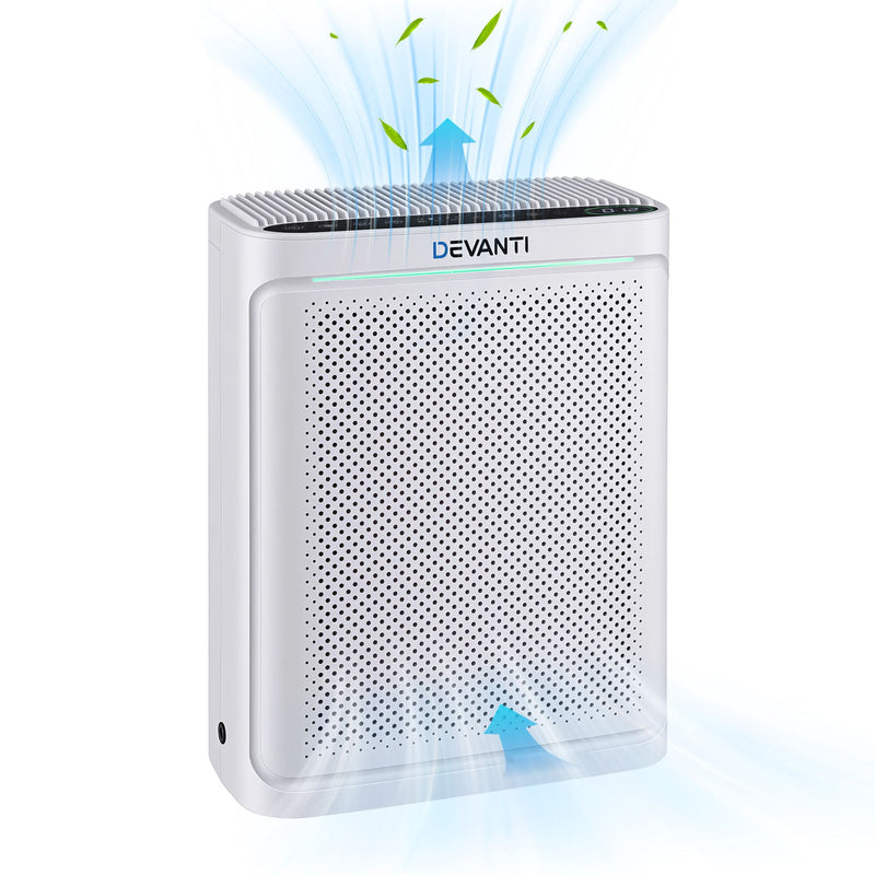 Devanti Air Purifier HEPA Air Cleaner Digital Display White