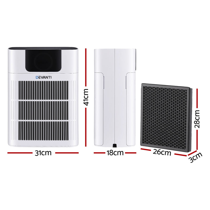 Devanti Pet Air Purifier H12 HEPA Replacement Filter White