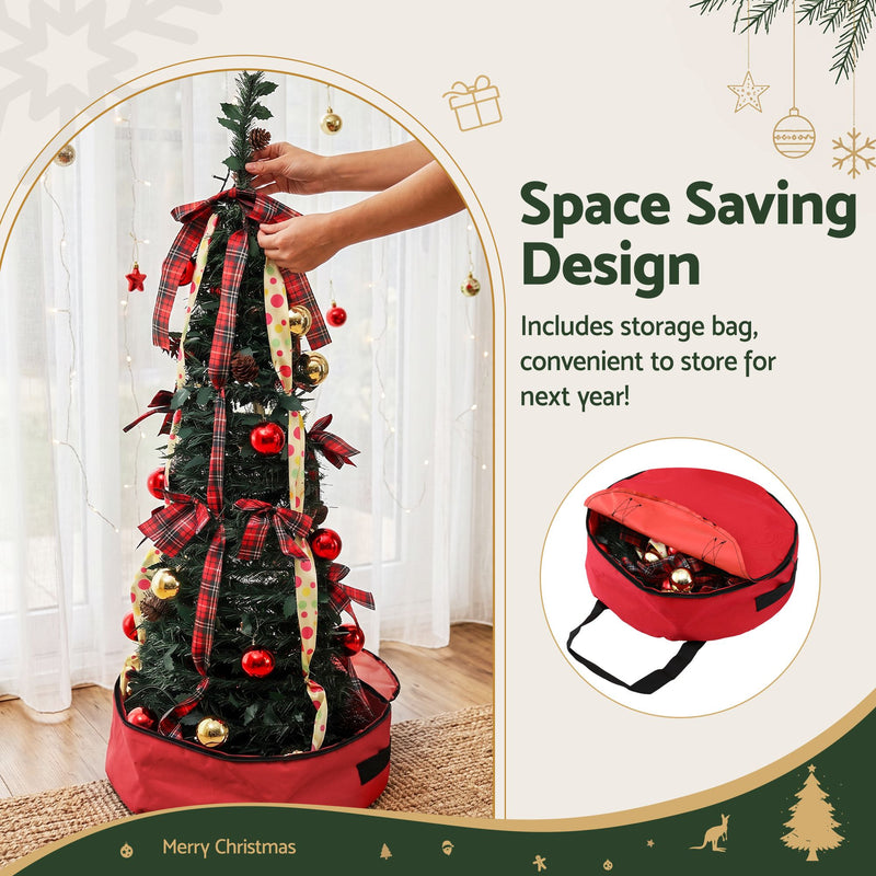 160cm Pre-Decorated Pop-Up Christmas Tree