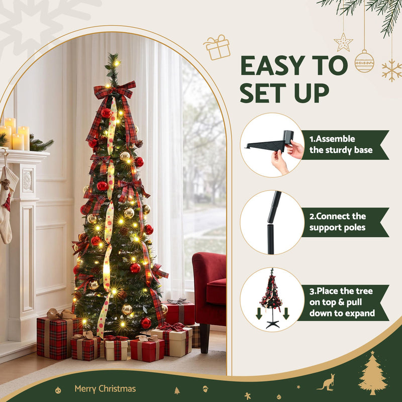 160cm Pre-Decorated Pop-Up Christmas Tree