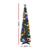 155cm Pre-Decorated Pop-Up Christmas Tree with Multicolour LEDs