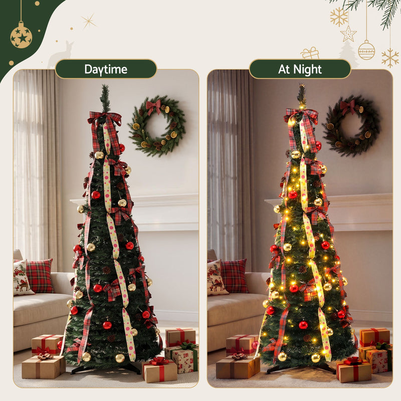 197cm Pre-Decorated Pop-Up Christmas Tree