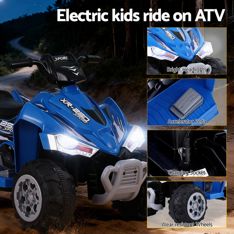 Rigo Kids 12V Electric Ride-On ATV Quad – Blue
