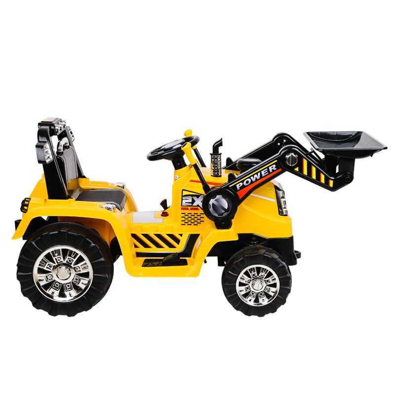 Rigo Kids Electric Ride-On Bulldozer – Digger Loader with Remote (6V, Yellow)