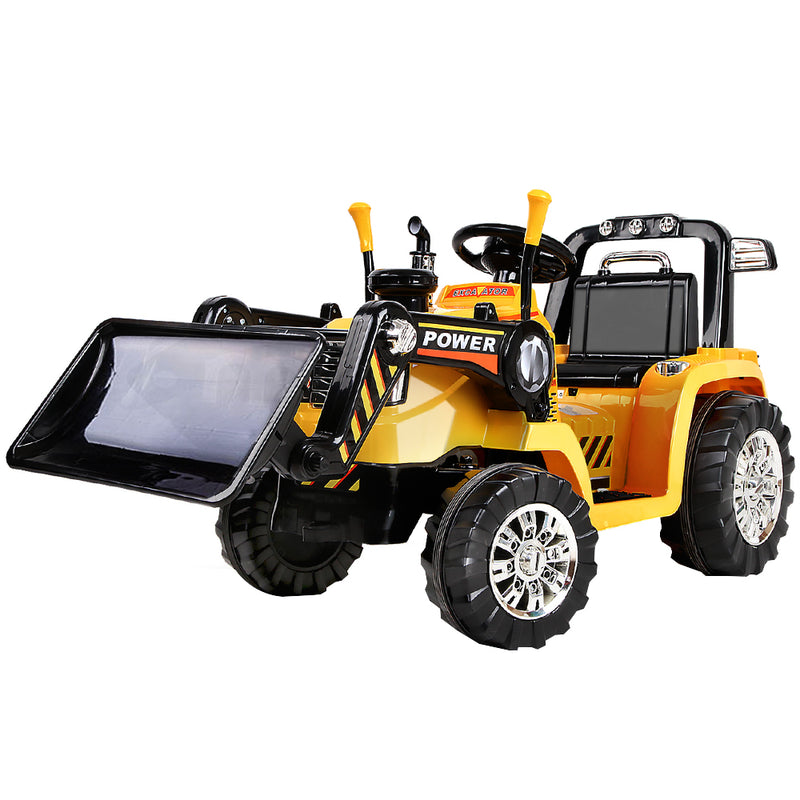 Rigo Kids Electric Ride-On Bulldozer – Digger Loader with Remote (6V, Yellow)