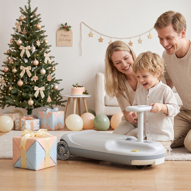 Rigo 12V Kids Ride On Cleaning Car with Mop 86cm Grey