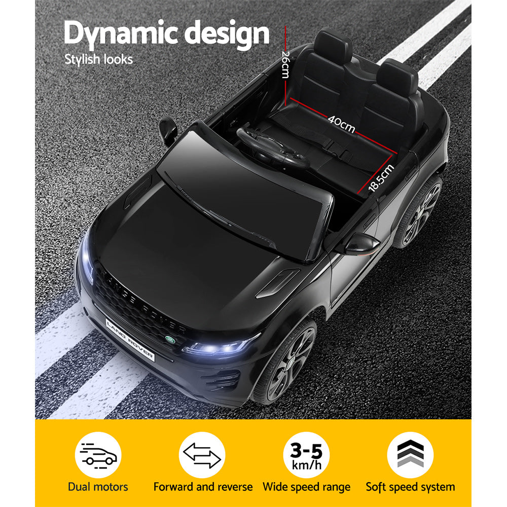 Kids Electric Ride-On Car – Land Rover Licensed (12V, Black)