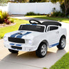 Licensed GT350 Kids Electric Ride-On Car with Music & Remote – White