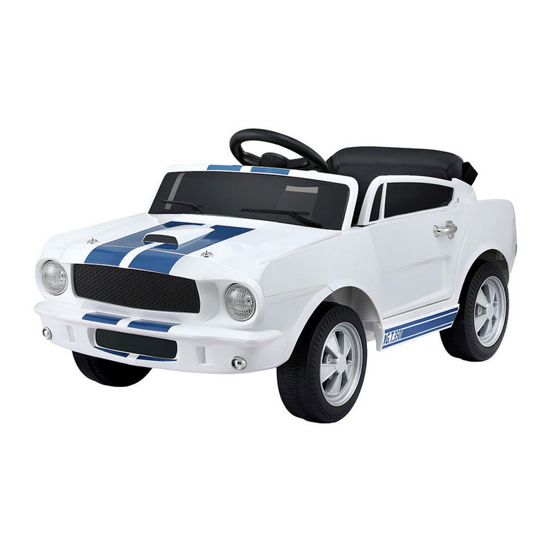 Licensed GT350 Kids Electric Ride-On Car with Music & Remote – White