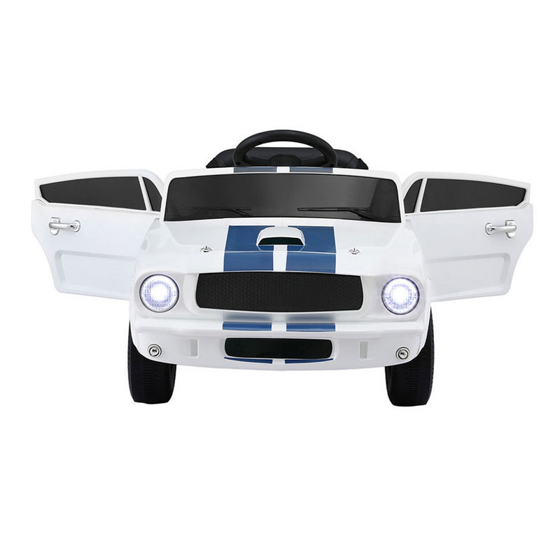 Licensed GT350 Kids Electric Ride-On Car with Music & Remote – White