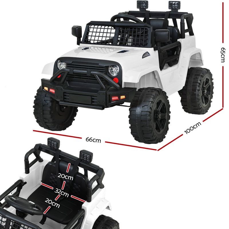 Rigo Kids Electric Ride-On Jeep – 12V Battery with Remote (White)