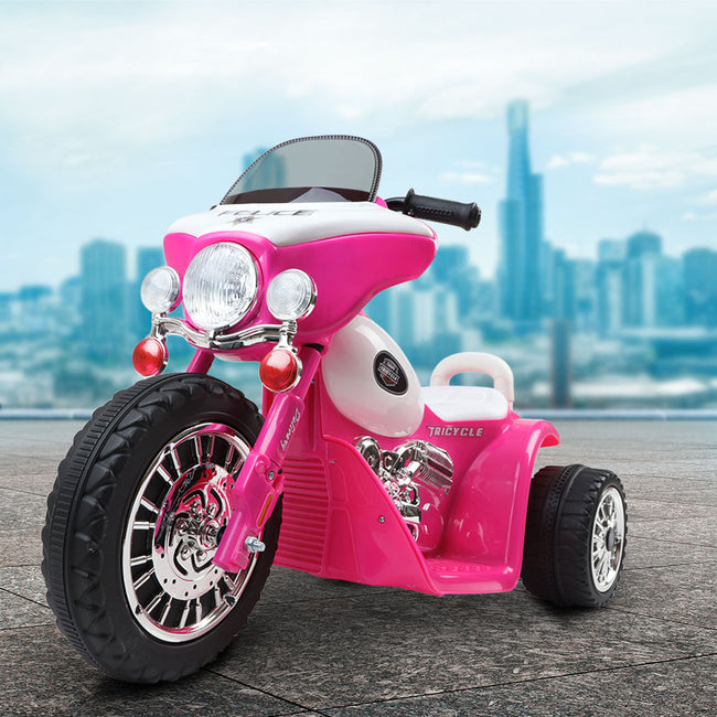 Rigo Kids 6V Electric Patrol Police Car – Pink