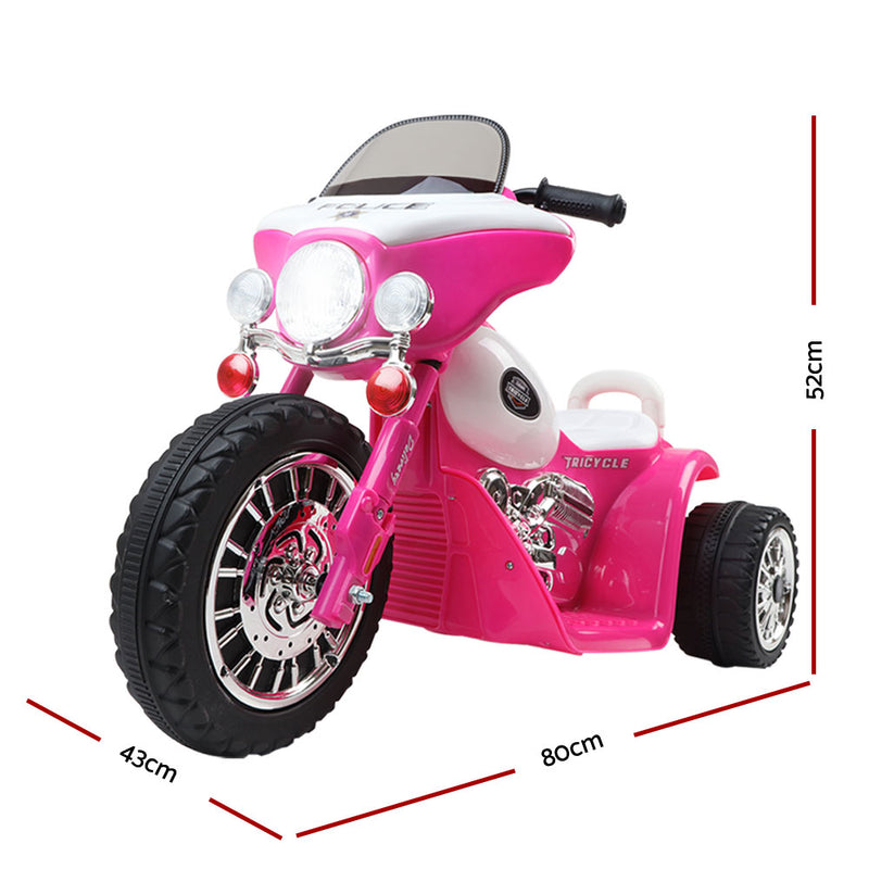 Rigo Kids 6V Electric Patrol Police Car – Pink
