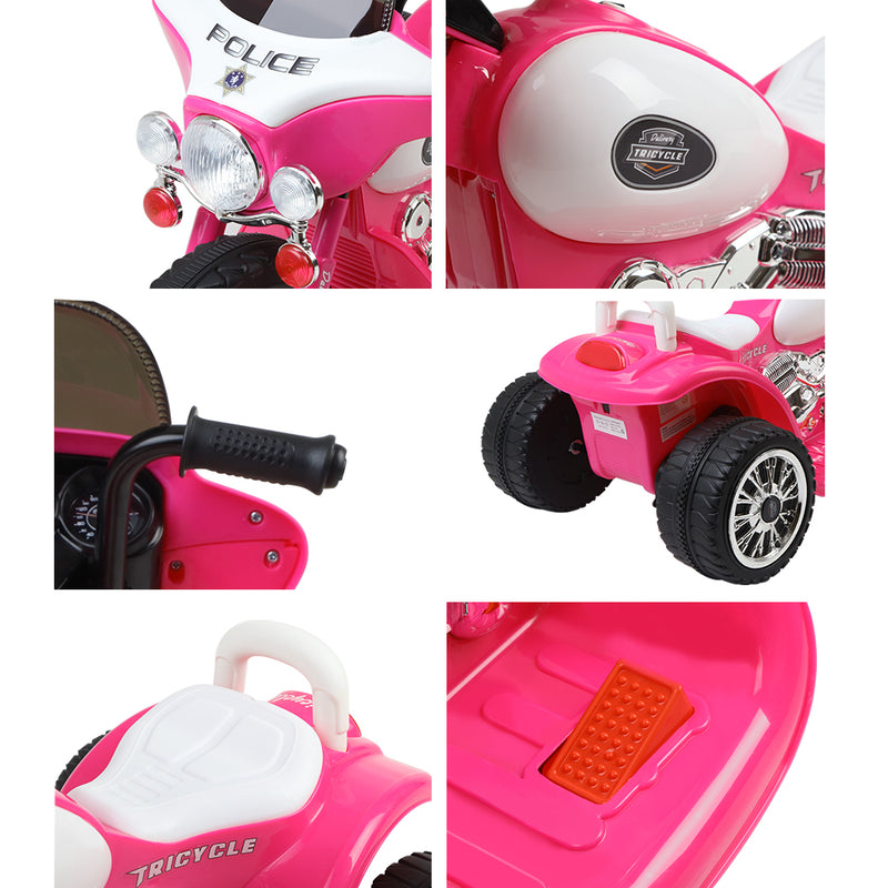 Rigo Kids 6V Electric Patrol Police Car – Pink